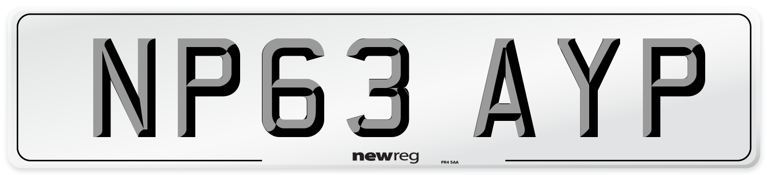 NP63 AYP Number Plate from New Reg